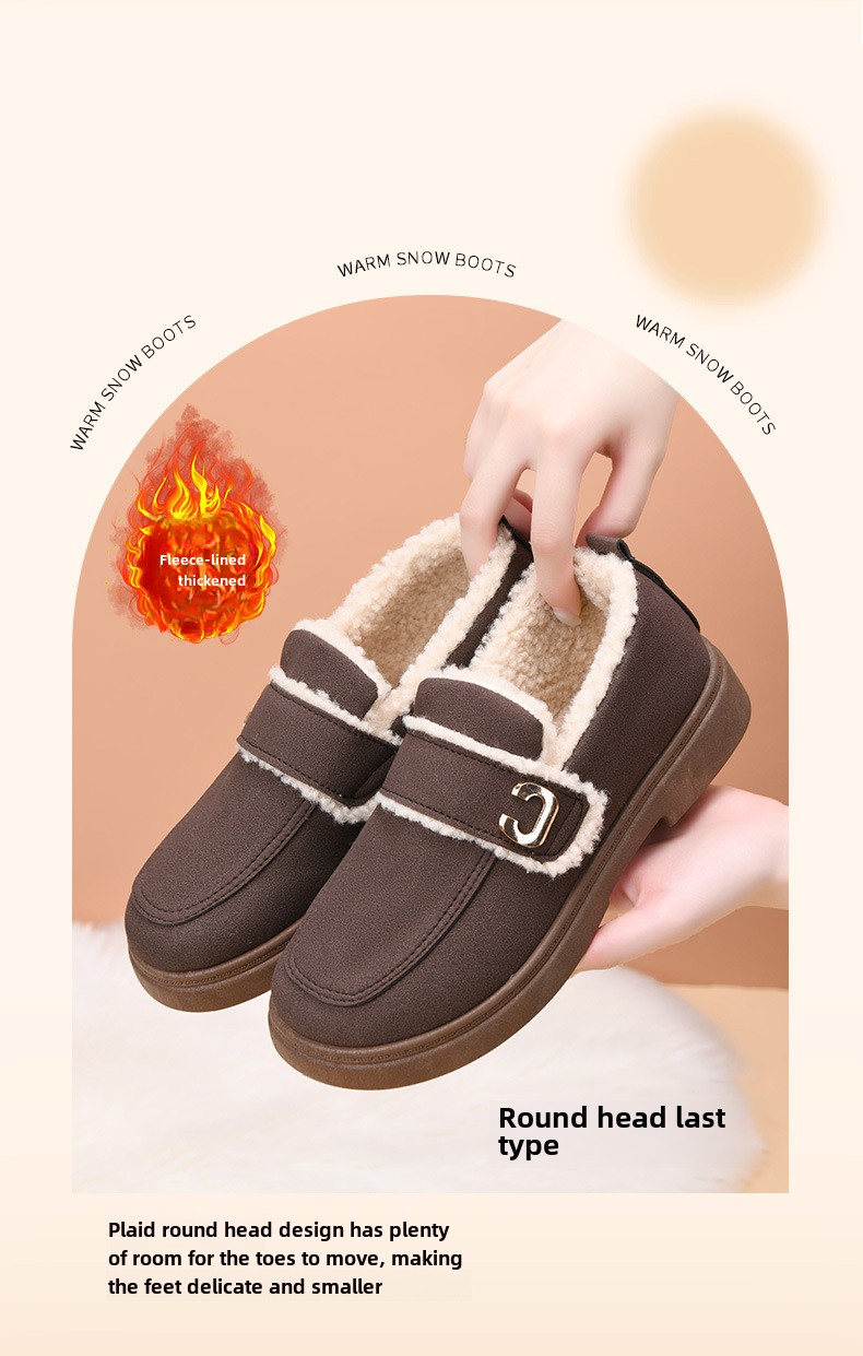 Doudou shoes women's winter models fleece thickened women's casual cotton shoes fashionable and comfortable warm mother shoes_voghion.com