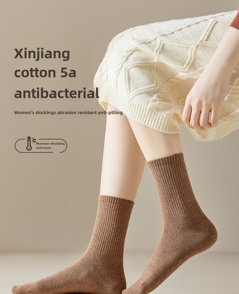 Calzini calzini da donna a tubo medio autunno e inverno calzini di cotone calzini in puro cotone calzini da donna casual deodoranti antibatterici anti-sudore_voghion.com