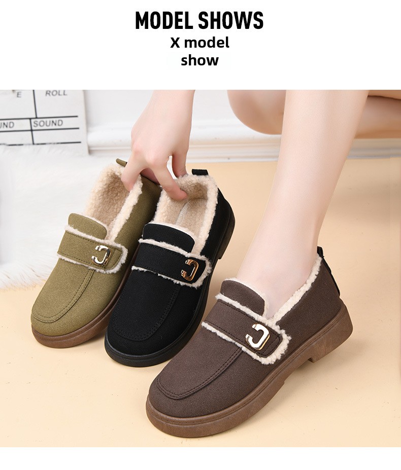 Doudou shoes women's winter models fleece thickened women's casual cotton shoes fashionable and comfortable warm mother shoes_voghion.com