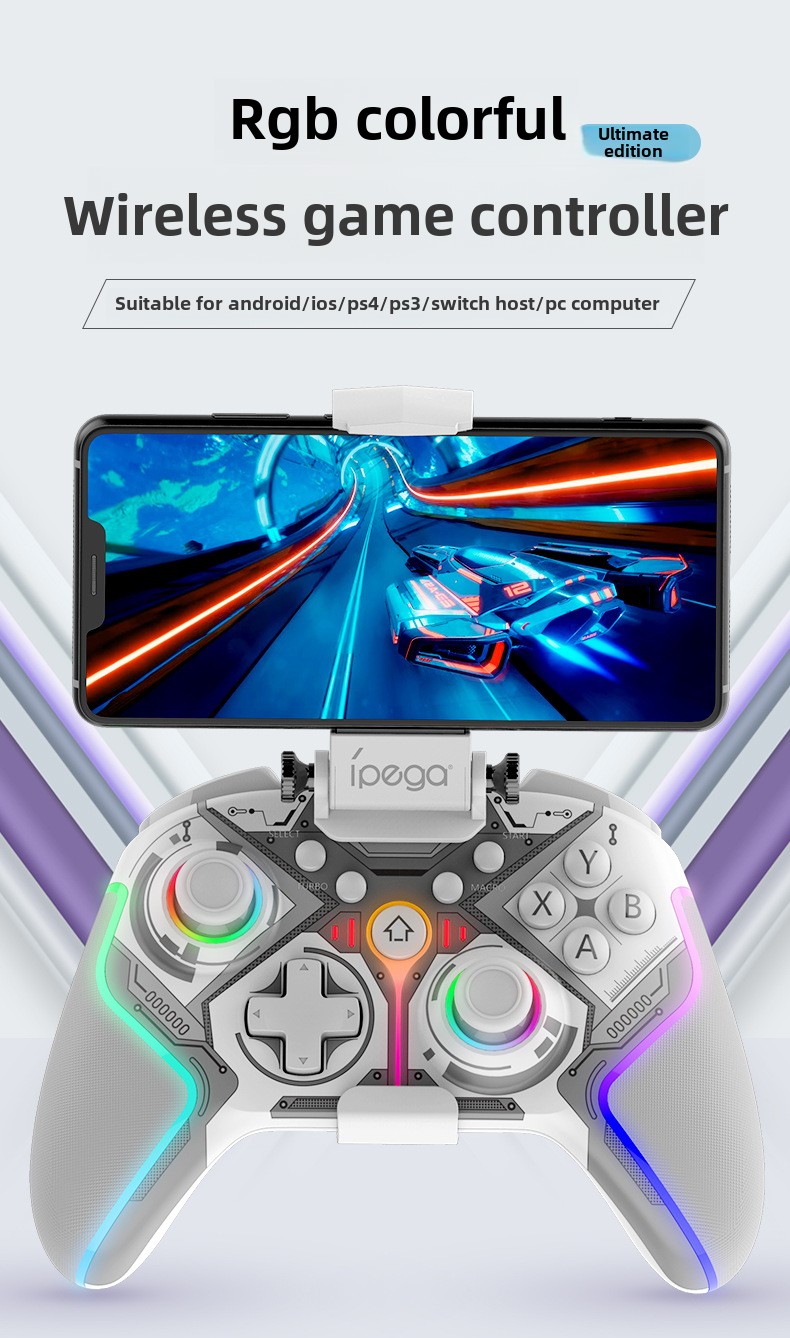 Shooting ball game Bluetooth controller: Android/iOS/PS4/PS3/Switch/PC compatible, dual motor vibration, standard mobile phone holder_voghion.com
