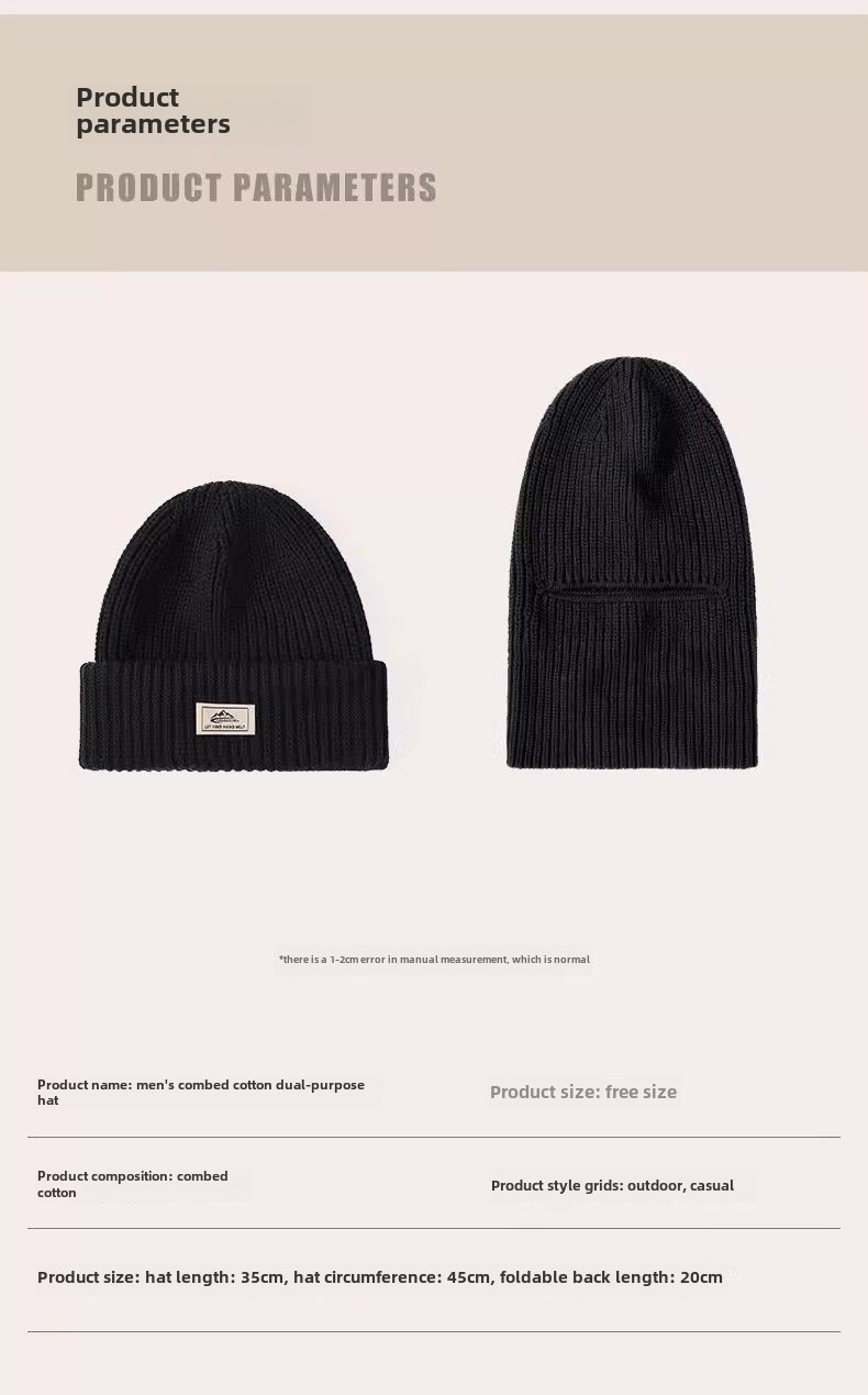 Gorro de invierno para hombre, pasamontañas, gorro de punto de lana, resistente al viento, con capucha fría, protector de orejas, gorro cálido para el frío_voghion.com