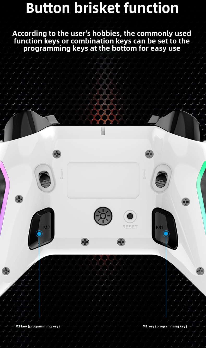 Shooting ball game Bluetooth controller: Android/iOS/PS4/PS3/Switch/PC compatible, dual motor vibration, standard mobile phone holder_voghion.com