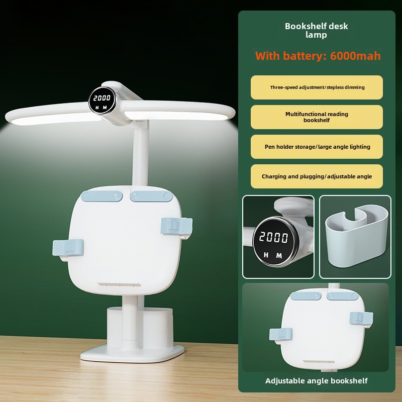 Student dormitory study special desk lamp charging plug-in dual-purpose eye protection lamp household children's desktop soft light reading lamp_voghion.com