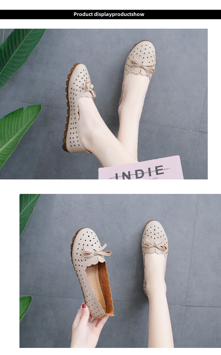 Mary Jane shoes women's flat shoes women's shoes and summer models shallow mouth one pedal lazy shoes breathable hollow women's single shoes_voghion.com