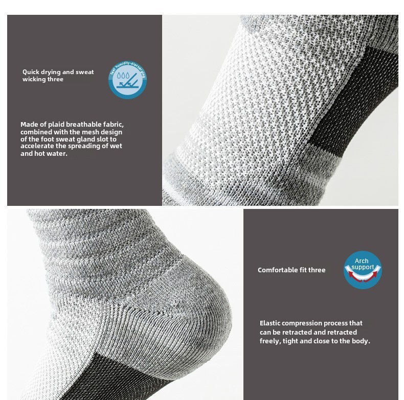 Professional sports socks men's short medium tube autumn and winter towel bottom thickened shock absorption and non-slip running basketball socks_voghion.com