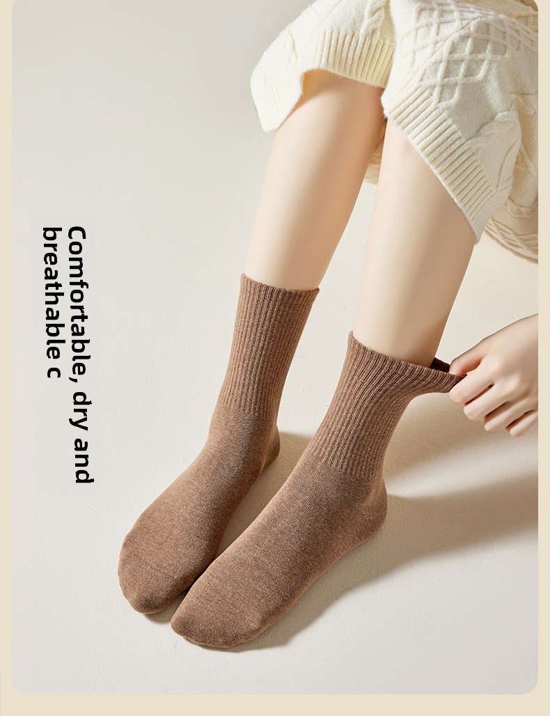 Calzini calzini da donna a tubo medio autunno e inverno calzini di cotone calzini in puro cotone calzini da donna casual deodoranti antibatterici anti-sudore_voghion.com