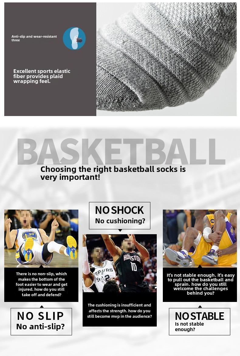Professional sports socks men's short medium tube autumn and winter towel bottom thickened shock absorption and non-slip running basketball socks_voghion.com