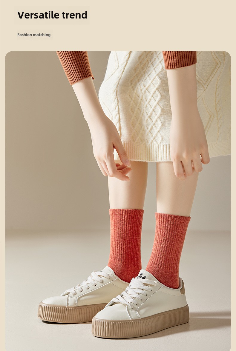 Calzini calzini da donna a tubo medio autunno e inverno calzini di cotone calzini in puro cotone calzini da donna casual deodoranti antibatterici anti-sudore_voghion.com